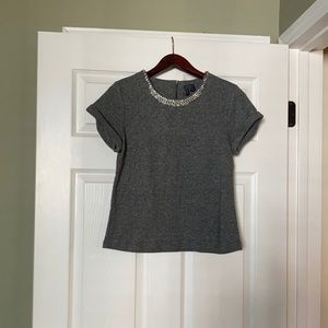 Porophrose shirt with rhinestone trim Size S